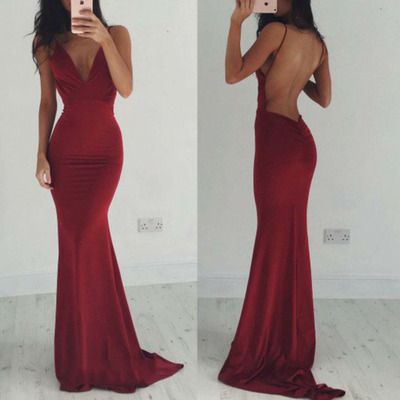 Prom Dress,Wine Red Evening Gown,Long Formal Dress,Prom Gowns,Open Backs Night Club Dresses,Burgundy Prom Dress