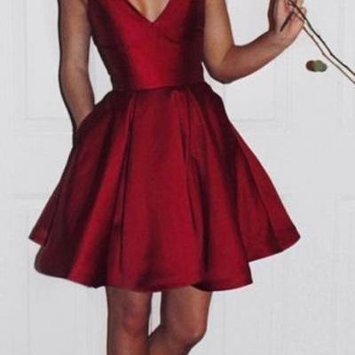 burgundy homecoming dress,short homecoming dresses,homecoming dresses with pockets