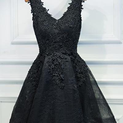 Sexy Black Short Homecoming Dress, Black Lace Prom Dress, Little Black Dress, Black Homecoming Dress, Black Party Dress, Short Evening Dress, Woman Dress