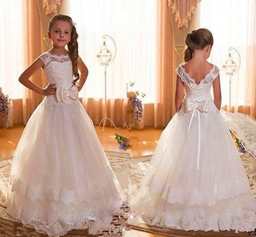 Girl Communion Party Prom Princess Pageant Bridesmaid Wedding FLOWER Girls Dress