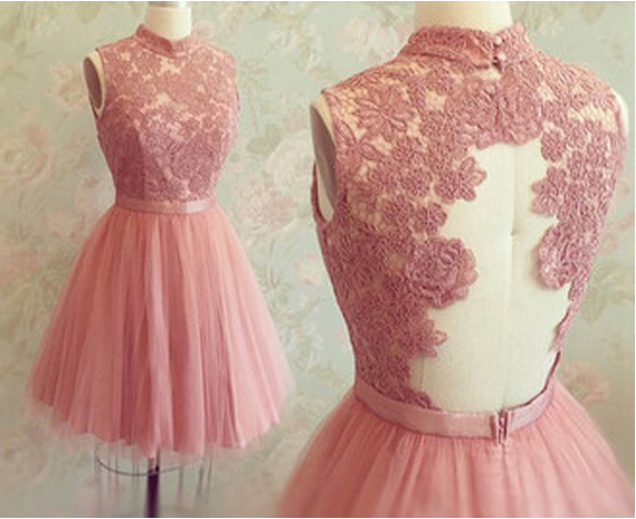 peach short prom dresses