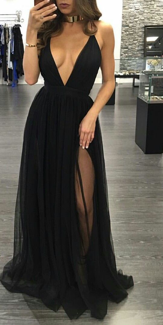 black a line prom dress