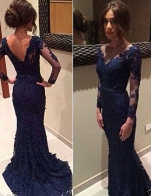 blue lace mermaid dress