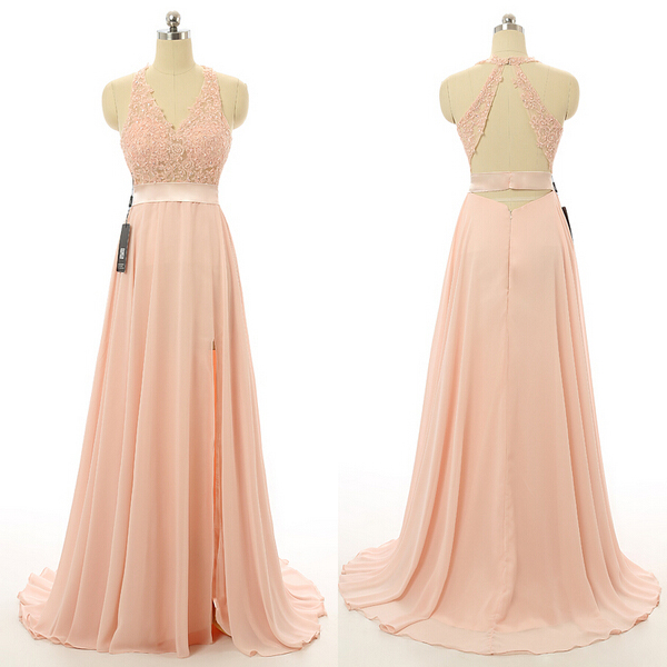 blush pink formal gown