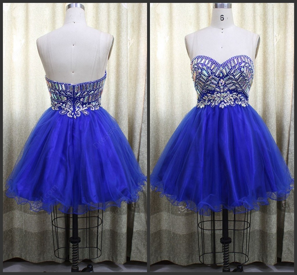 Embellished Organza Short Prom Dresses