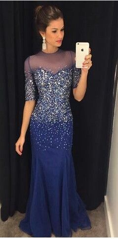 cocktail dress royal blue and silver