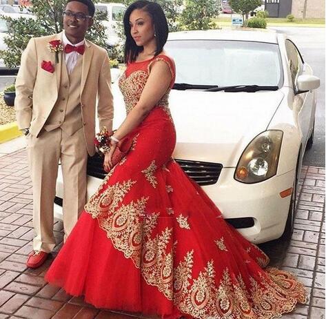 red and gold prom