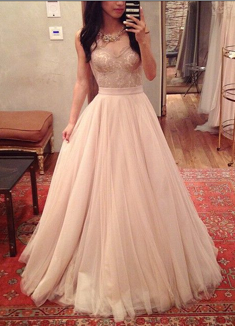 blush ball gown dresses