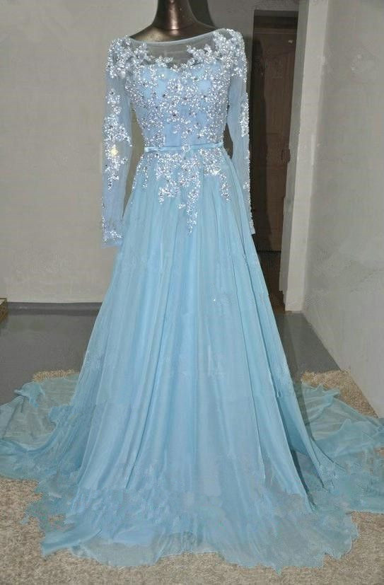 Sky Blue Dress With Sleeves Flash Sales ...