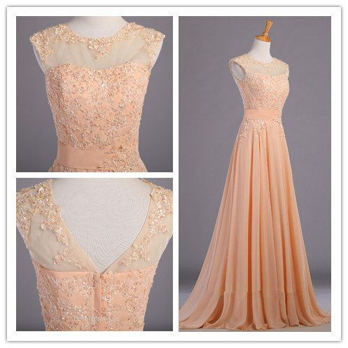 peach formal gowns