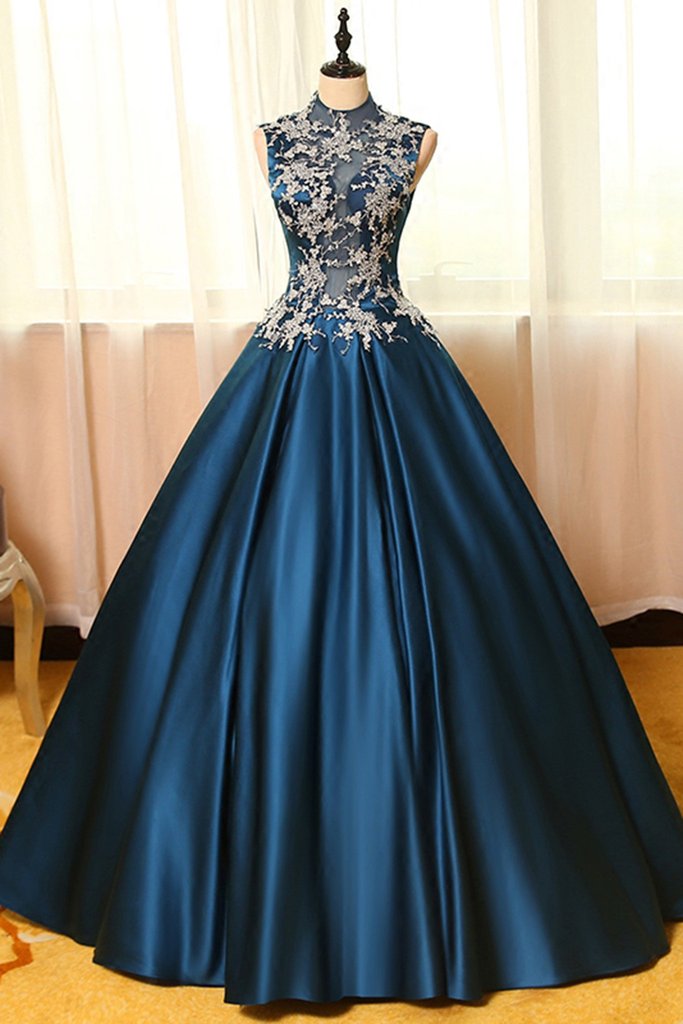 Ball Gown Prom Gowns,Lace Prom Dresses 