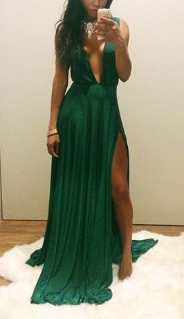 green long cocktail dress
