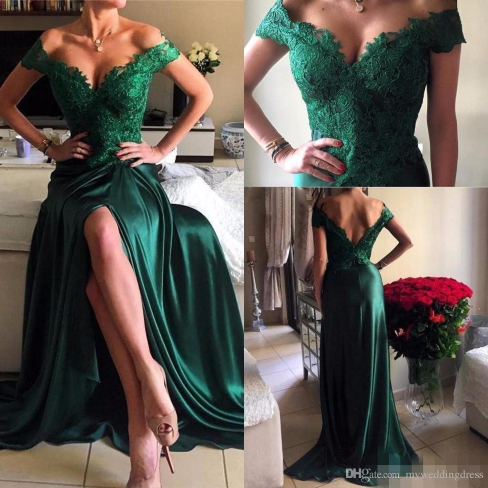 long green dress with slit