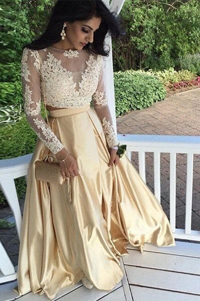 prom dress two piece long sleeve