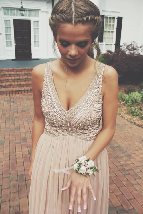 simple boho prom dress