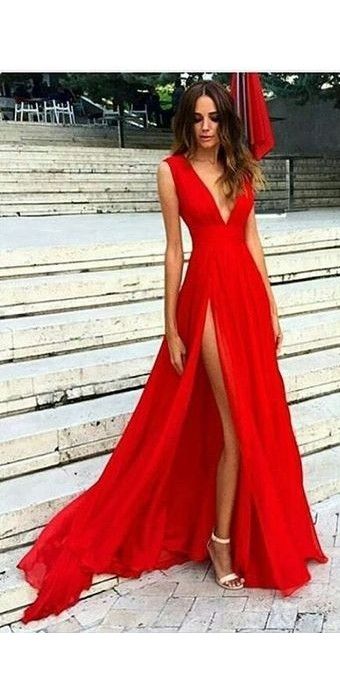 sexy red formal dresses