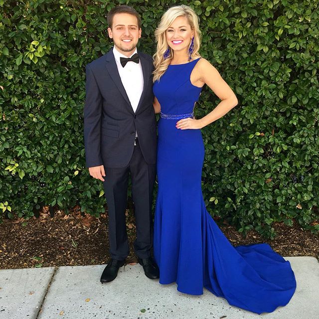 royal blue prom dress and tux