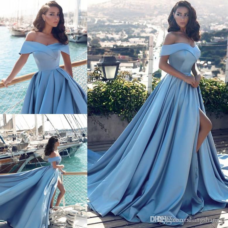 elegant blue evening gowns