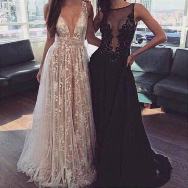 v neck prom dresses