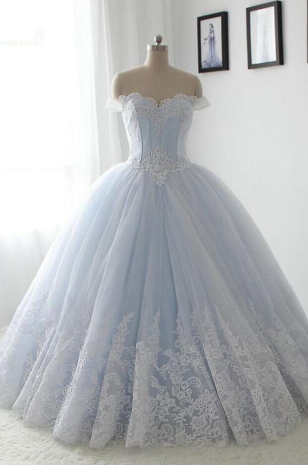 light blue puffy dress