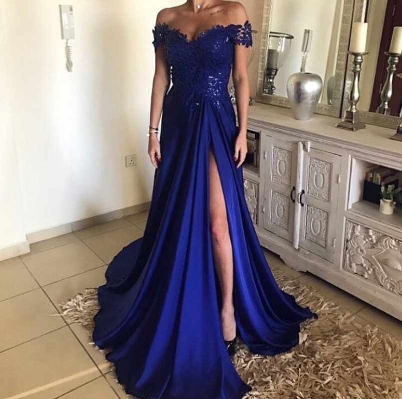 dark blue long dress