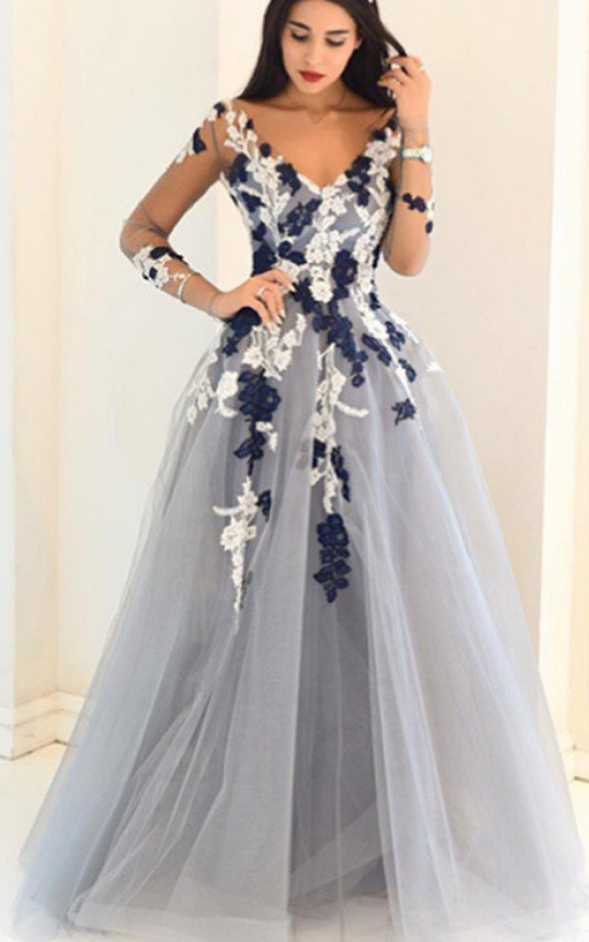 dusty blue ball gown