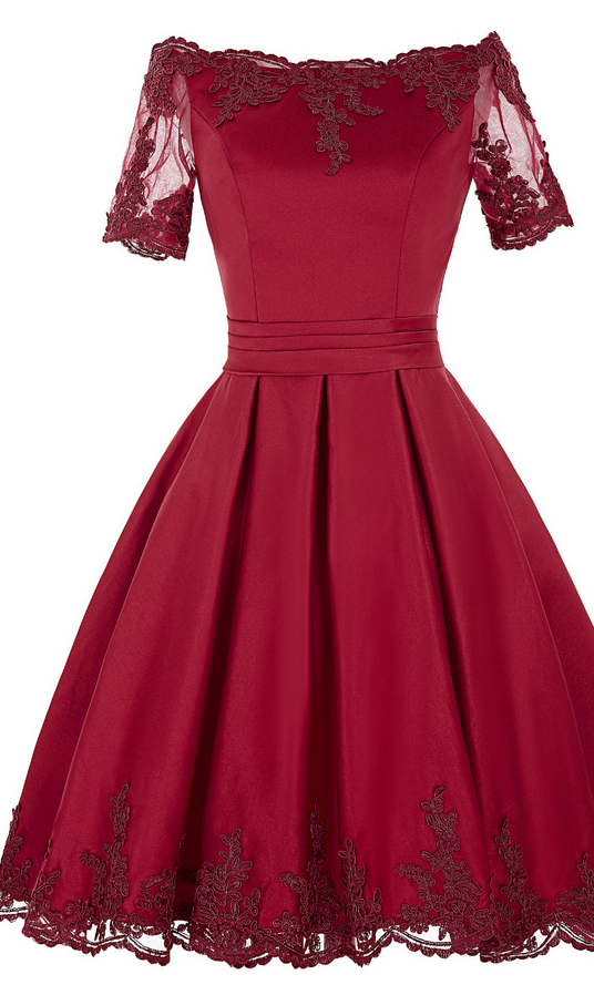 burgundy dress short