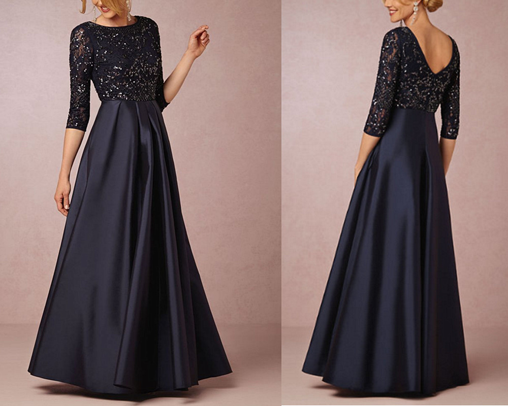 Mother Of The Bride Dress,Black Mother Of The Bride Dress With Sleeves ...